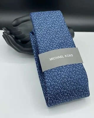 Michael Kors Men's Silk Blend Tie ~ Blue ~ Floral ~ NEW MSRP: $69.50 • $21.99