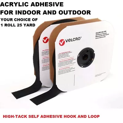 1  Wide VELCRO® Brand HIGH-TACK Self Adhesive Hook OR Loop 25 YARD EACH • £76.19