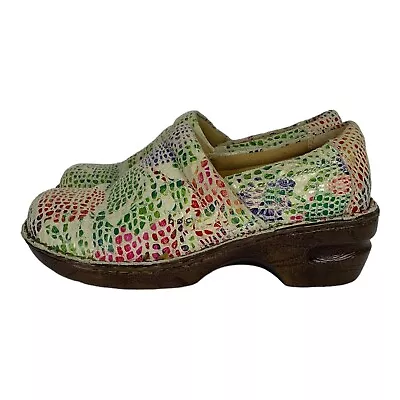 BOC Born Concept Nursing Shoes Womens Size 7.5 Multicolor Leather Clogs • $24.99