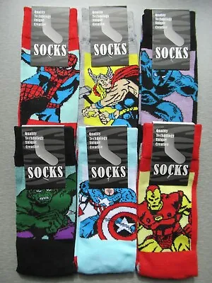 Marvel Super Hero Socks 6 Designs / 1 Pair Unisex Size M Ladies Men's Teens • £4.99