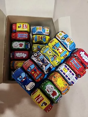 Agglo Vintage Tin Small Friction Cars Set Of 12. 2 SETS 24 CARS • $34.99