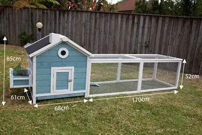 Seny Garden Window Wooden Chicken Coop Rabbit Hutch Cage With Run And Nest Box • $199.99