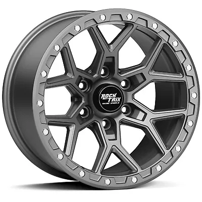 17  RockTrix RT107 17x9 -12 Gunmetal Wheel 6x135 Rim 87.1mm Bore For 04+ F150 • $169.99