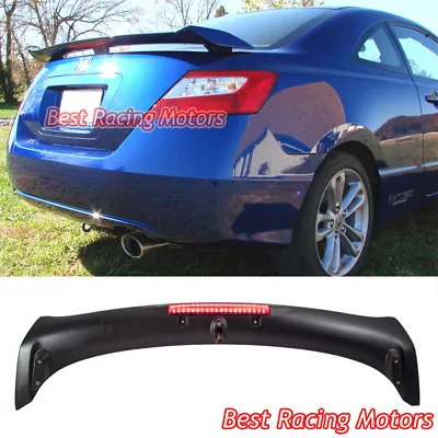 For 2006-2011 Honda Civic 2dr Coupe Si Style Trunk Spoiler Wing (ABS) + Red LED • $139.99