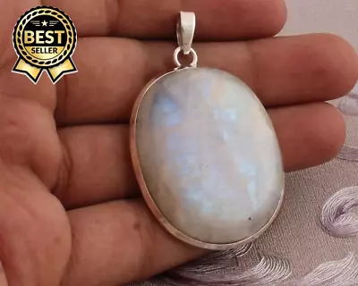 925 Sterling Silver Natural Moonstone Gemstone Pendent Jewelry For Her S01 • $10.43