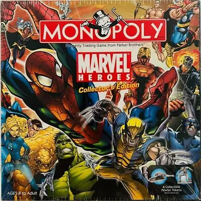 Vintage Monopoly Marvel Heroes Collector's Edition Board Game Hasbro New Sealed • $89.99