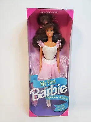 My First Easy To Dress Ballerina Brunette Barbie Doll 1992 Mattel 2770 Nrfb  • $16.95