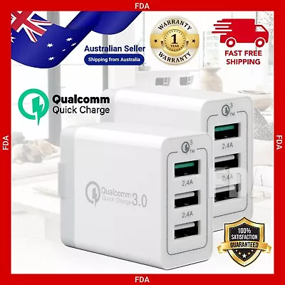 30W QC 3.0 Fast Charging 3 Port USB Wall Charger Adapter For IPhone Samsung AU • $12.90