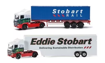 Corgi Toys Eddie Stobart Skeletal Trailer + Box Lorry Gift Set TY86650 TY86659 • £16.99