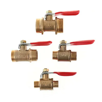 £4.68 • Buy Brass Ball Valve 1/8  1/4  3/8  1/2  Male To Male BSP Thread With Handl_hcR'XI