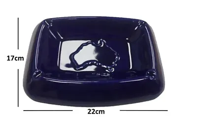 Ceramic Ashtray / Blue Cigarette Ash Tray - Home Pub Garden Restaurant • £7.99