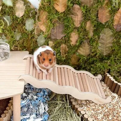 £7.44 • Buy Wooden Bridge Ladder Mini Pet Climbing Stairs Hamster Chew Toys Cage Accessories