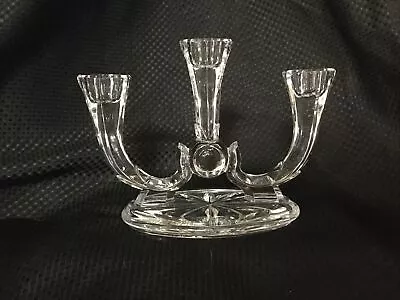 VTG Candelabra Candle Holder Triple 3 Tier Trindle Clear Crystal Unmarked • $35