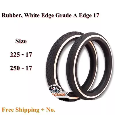 Rubber White Edge Grade A Edge 17 Wall Tire Honda Supercub Vintage Ryuka Classic • $384.98