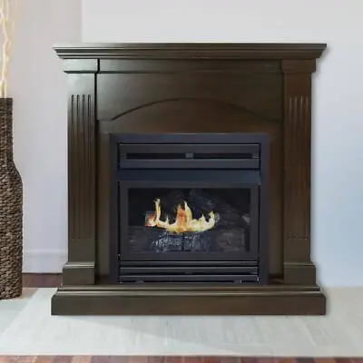 Pleasant Hearth Ventless Natural Gas Fireplace 35.75  20000 BTU Wood In Tobacco • $1329.15
