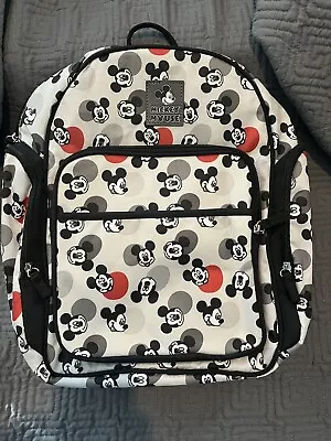 Disney Baby Mickey Mouse Multi- Piece Diaper Bag Set Backpack 9 Pockets Gray • $30