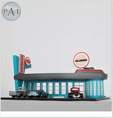 60's Drive-in Diner Diorama Display Compatible With Hot Wheels Matchbox Diecast • $60