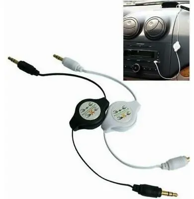 3.5mm Stereo Retractable Jack To Jack Car Audio Aux Cable For IPhone 5/6/6s IPod • £2.15
