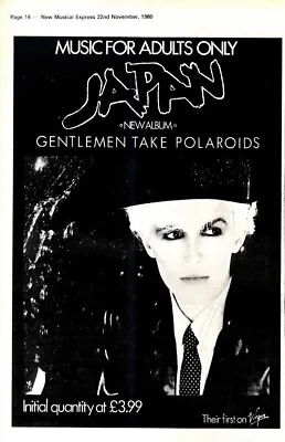 Npbk01 Newspaper Advert 11x7 Japan ; Gentlemen Take Polaroids • £6