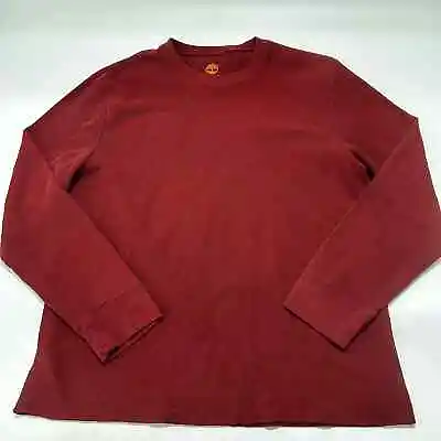 Timberland Thermal Shirt Men XXL Red Long Sleeve Crew Neck Cotton Blend • $14.69