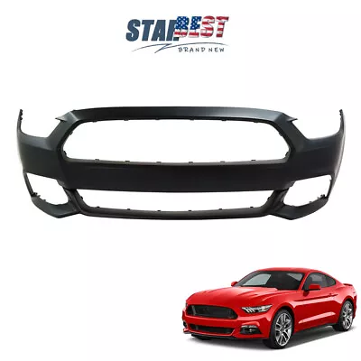 Front Bumper Cover Black Primed Fit For Ford Mustang 2015 2016 2017 Plastic • $112.40