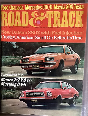 ROAD AND TRACK  Jan 1975 Ford Granada MONZA 2+2 V8 Vs Mustang II V8 • $8