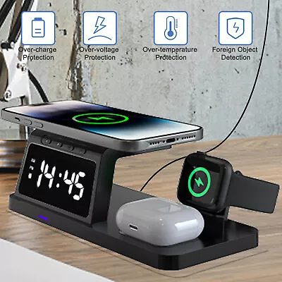 4in1 Fast Wireless Charger Station Dock  For Apple Watch IPhone 15 14 13 Pro Max • $19.99