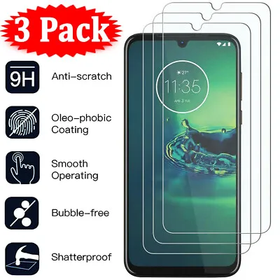 For Motorola Moto G9 Play G8 Plus G7 3Pcs HD 9H Tempered Glass Screen Protector • $2.98