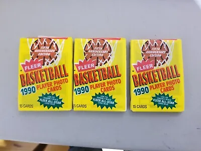 (3) Sealed Wax 15 Card Packs 1990 Fleer Basketball Possible Michael Jordan  • $7.50