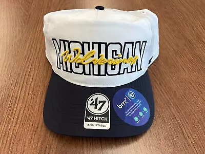 Michigan Wolverines 47 Brrr Hitch Hat Nylon Script Snapback Cap New Nwt $38 • $30