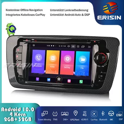 DAB+Android 10 Car Stereo Sat Nav CarPlay Bluetooth Wifi DVD OBD2 For Seat IBIZA • £147.10