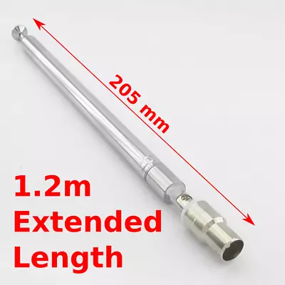 £9.99 • Buy 1.2m Telescopic Antenna TV Aerial Plug AM FM DAB TV Coax Coaxial Male Connector 