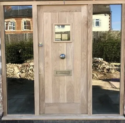 £1995 • Buy Solid Oak Front Door And Combination Frame, Made To Your Size