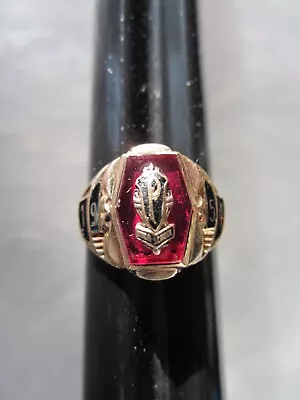 Beautiful Vintage 1954 Balfour 10k Solid Gold Red Spinel High School Class Ring • $179