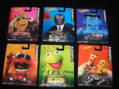 The Muppets Hot Wheels Pop Culture Full Set Of 6 Incl. Rare Kermit  Vw Panel • $159