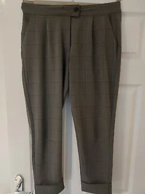 ONLY Onlmoniz Check Grey  Classic Pants Size 38/30 Polyester Blend VGC • £8.99