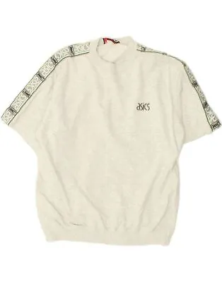 ASICS Mens Short Sleeve Sweatshirt Jumper Medium Grey Cotton AK06 • $29.20