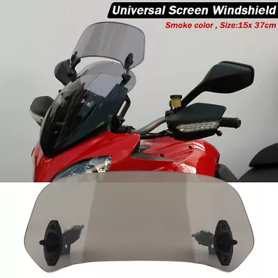 Motorcycle Universal Clip On Windshield Wind Screen Deflector Extension Spoiler • $20.50
