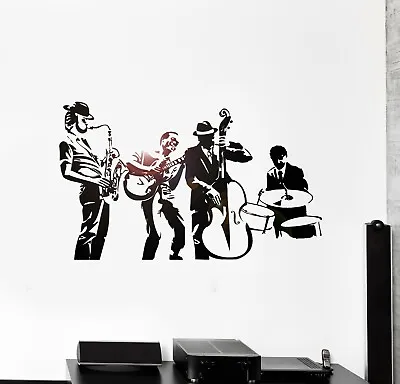 Vinyl Wall Decal Jazz Band Musical Art Music Decor Stickers Mural (ig4054) • $69.99