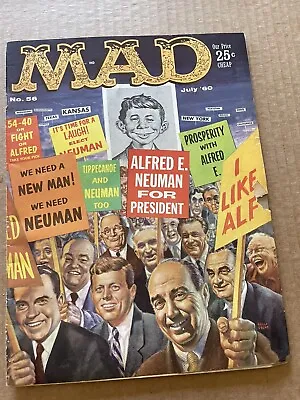 Mad Magazine #56 - July 1960 Neuman For President Semi Detach BARGAIN Ship Incl • $15.90
