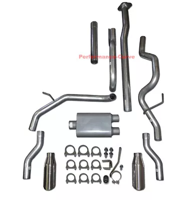 09-14 Ford F150 4.6 5.0 5.4 Catback Dual Exhaust Rear Exit - FullBoar 2 Chamber • $399.95