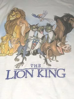 Vintage The Lion King Shirt Mens XL White Disney Single Stitch Embroidered • $125