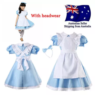 Girls Alice In Wonderland Costume Disney Party Book Week Kids Child Fancy Dress • $23.83