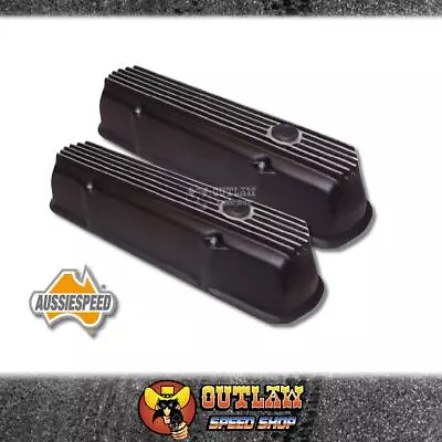 Aussiespeed Finned Alloy Rocker Cover Fits Holden 253/308 Black - As0100b • $670.60