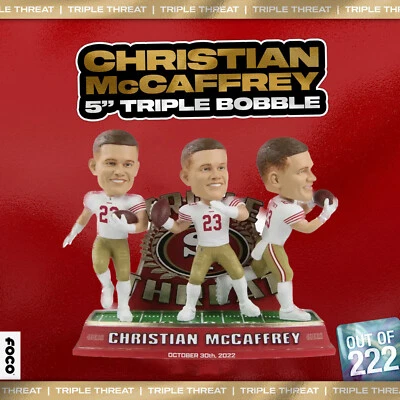 $235 • Buy Christian McCaffrey San Francisco 49ers Triple Threat Bobblehead Ltd Ed #/222