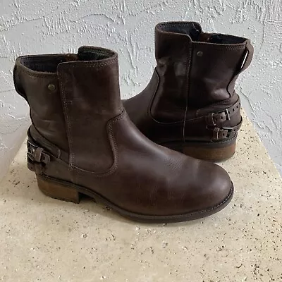 UGG ORION Womens Moto Zip Ankle Boots W/ Buckles - #1007769 Size 8.5 Brown • $39.99