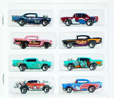 Hot Wheels  1955-1957 Chevy  Loose W/Small PVC Cases/Display Case-Lot Of 8. • $40