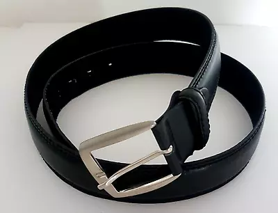 J. Lindeberg Black Genuine Leather Belt Size 42 Made In Italy Buckle Dress Men • $18.95