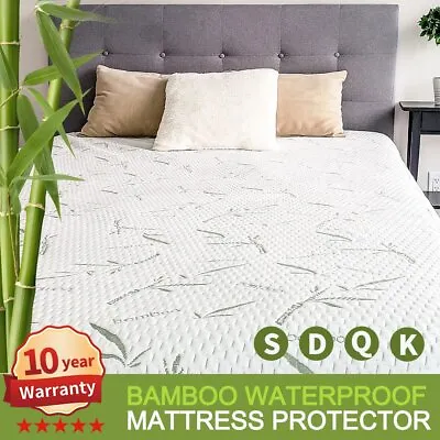$33.99 • Buy Bamboo Matress Waterproof Mattress Protector Bed Single King Queen Double NEW
