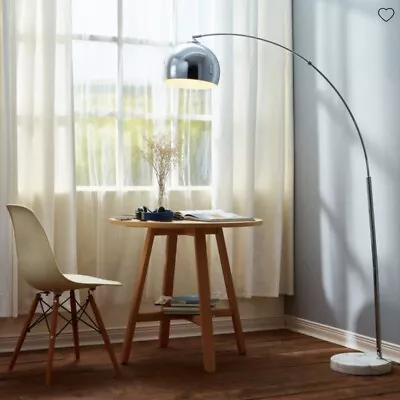 Versanora Arquer  Arc Floor Lamp With White Shade And White Marble Base. New. • $139.99